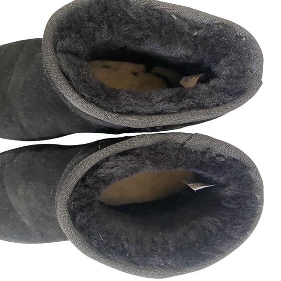 Minnetonka Women’s Black Suede Sheepskin Ankle Bootie SZ 8 - Picture 13 of 14